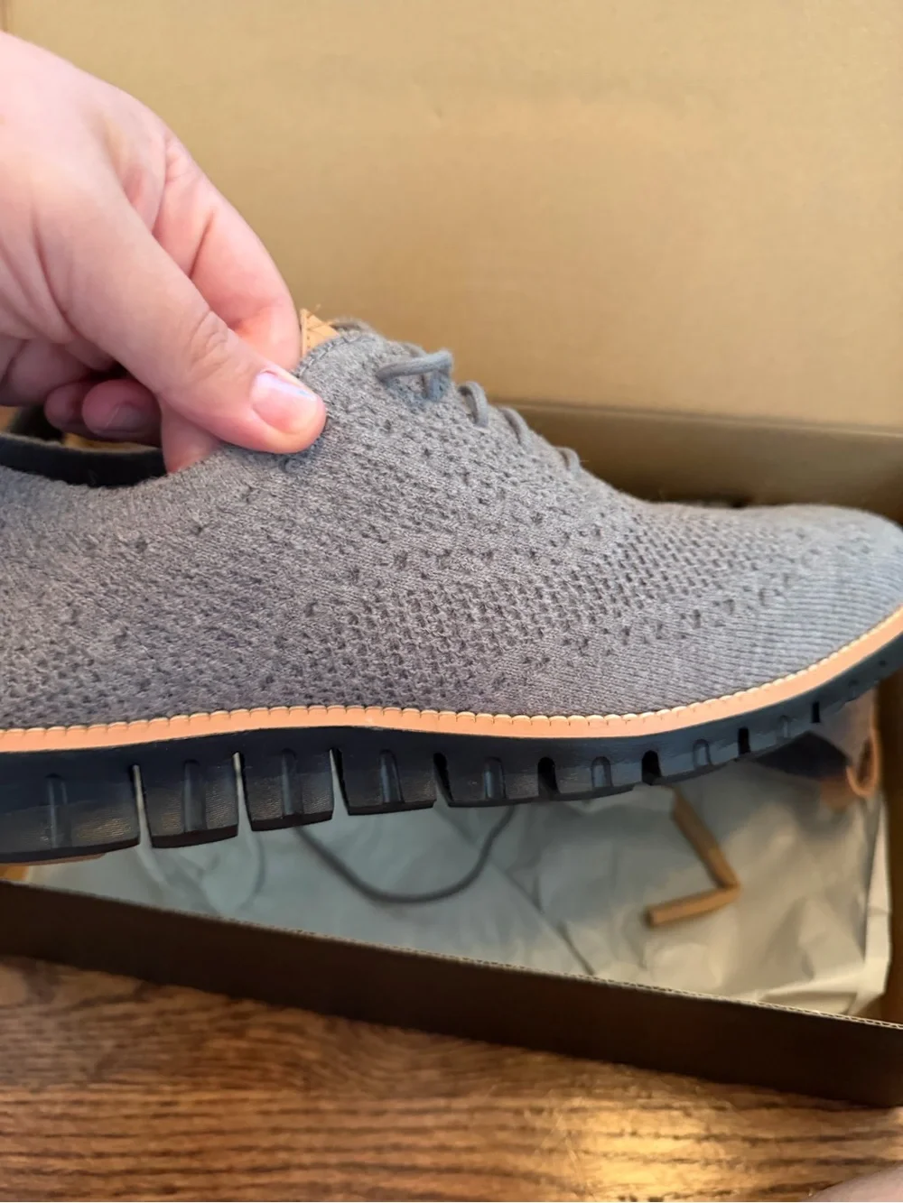 Cole Haan Men’s Zerogrand St Wool Ox Gray Lace Up Shoes size 9M